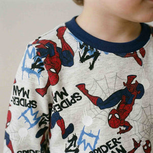 Spider-Man Thawpp Boys Full Sleeves Pajama Set - White