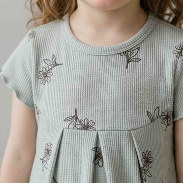 Sage Floral Short Sleeves Pajama Set - Blue