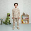 Dinosaur Boy Pajama Set- Light Brown