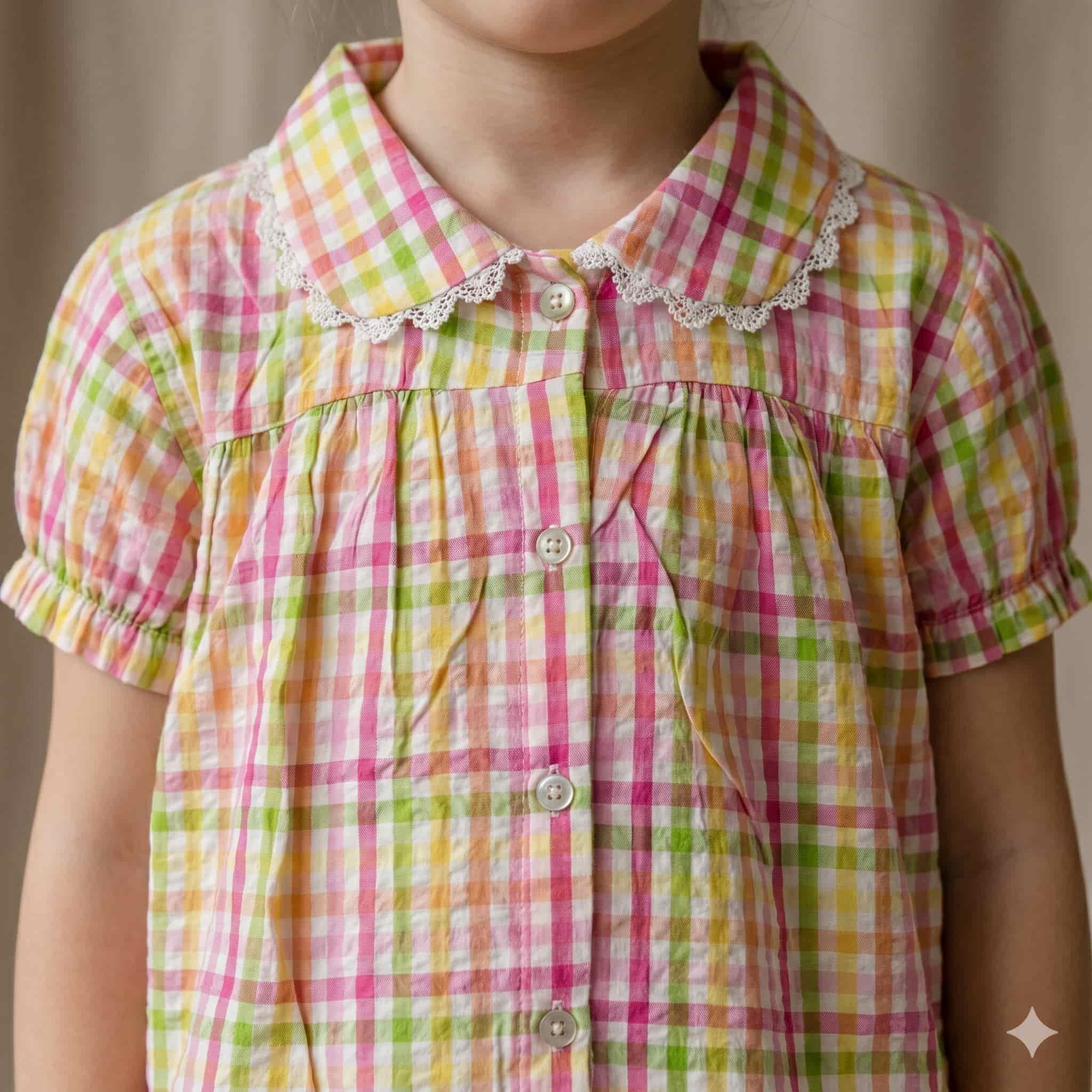 Summer Picnic Girl Half Sleeves Pajama Set - Multicolor