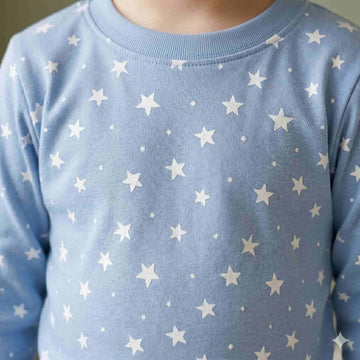 Starry Snooze Boys Full Sleeves Pajama Set – Sky Blue