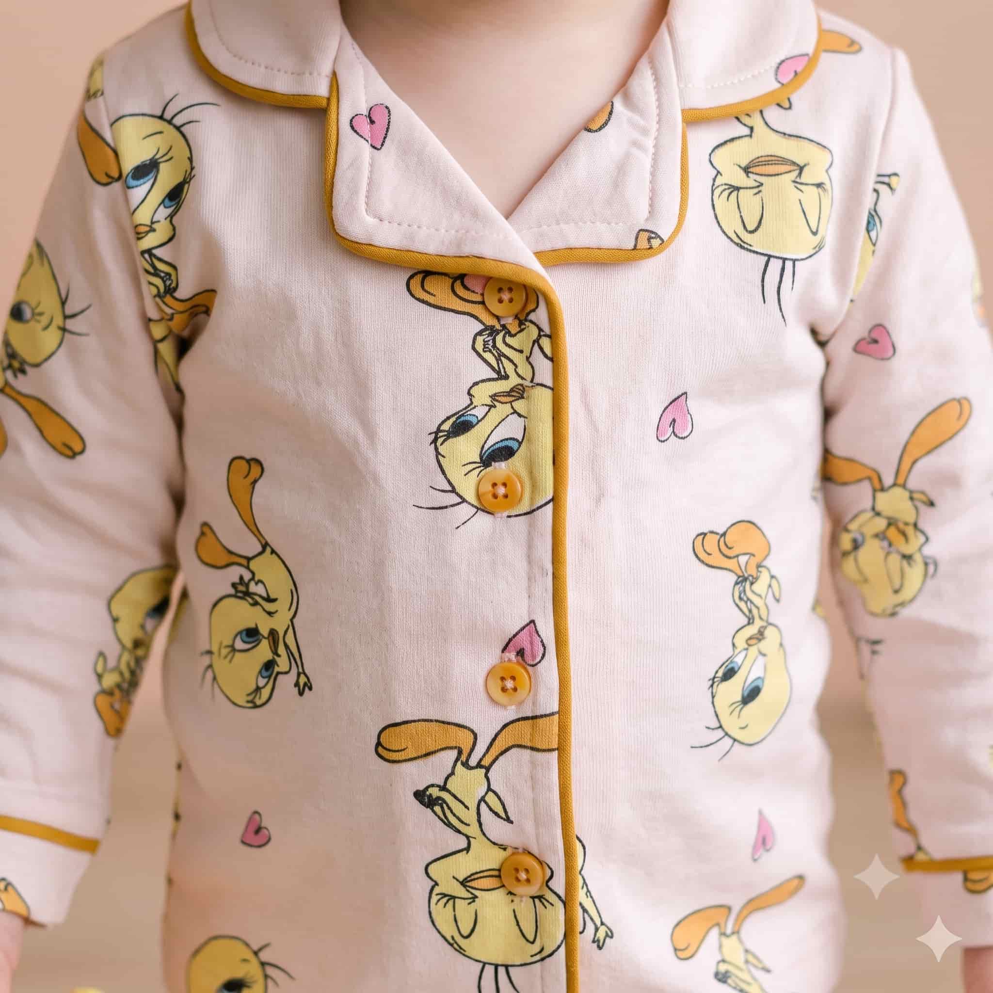 Duck Squad Baby Girls Full Sleeves Pajama Set - Blush Pink