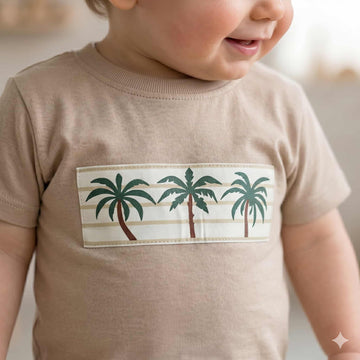 Island Vibes Baby Boys Half Sleeves Set - Beige
