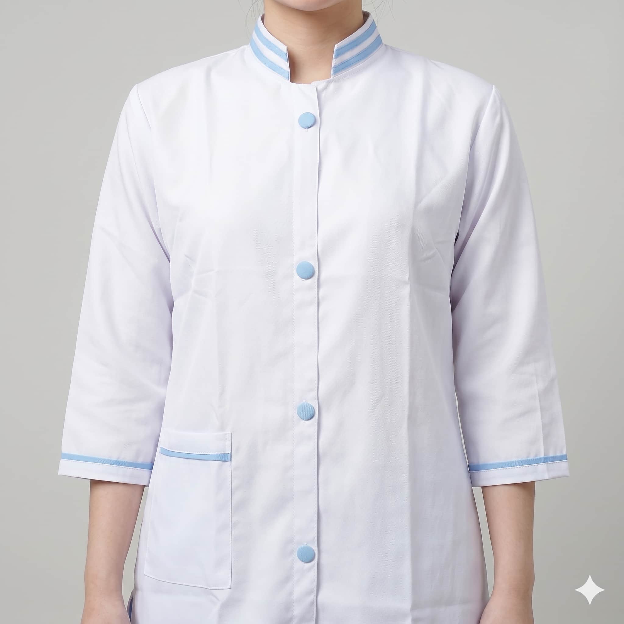 Sky Elegance Maid Uniform - White and Light Blue