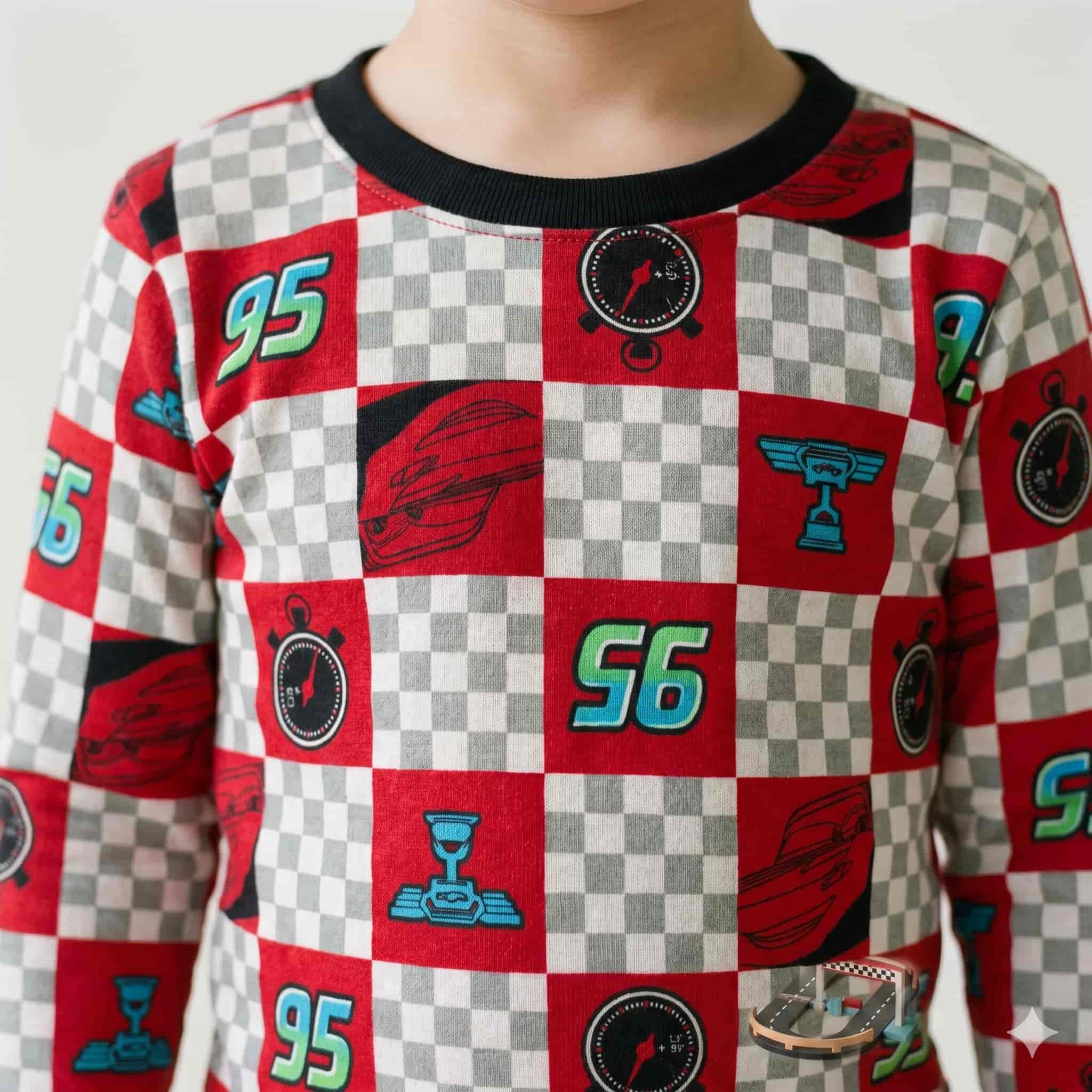 Track Star Boys Full Sleeves Pajama Set - Red
