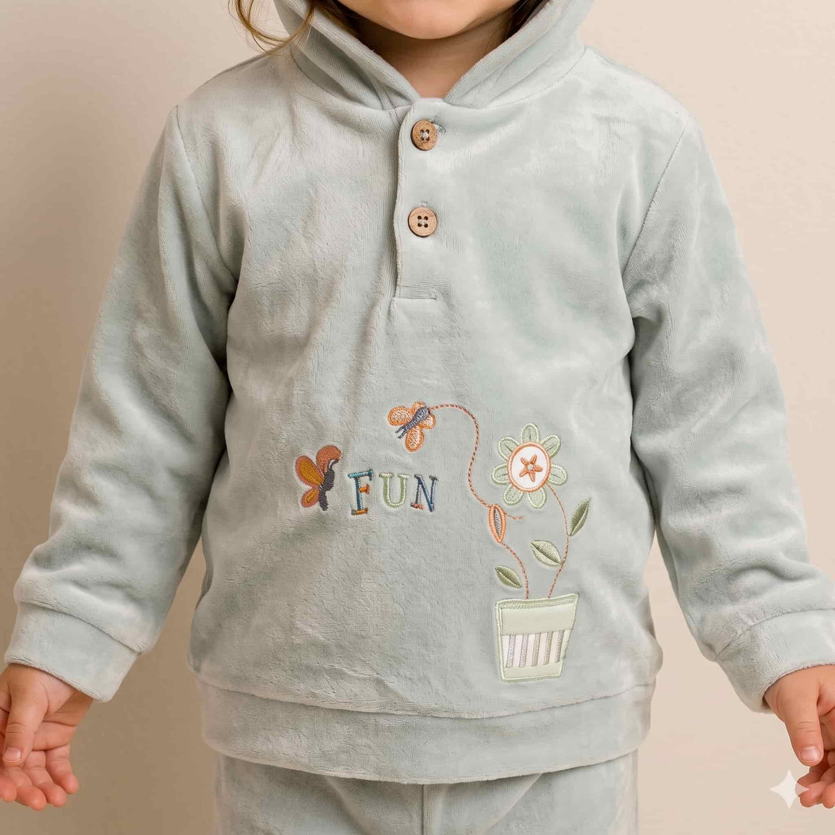 Meadow Magic Baby Girls Winter Full Sleeves Pajama Set – Mint Green