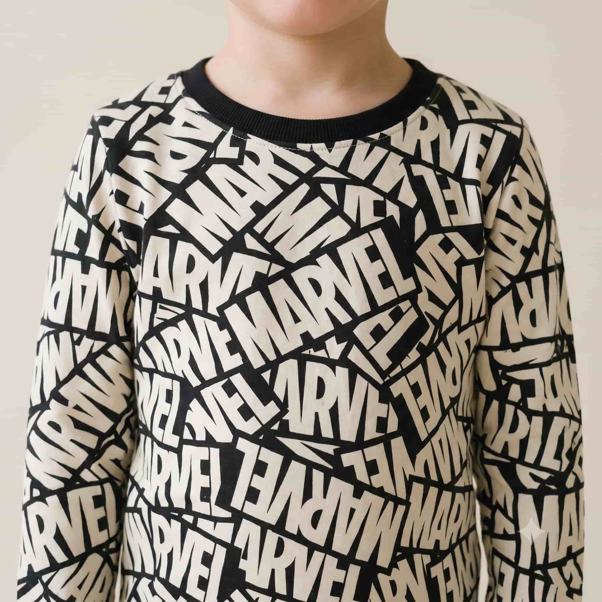 Marvel Boys Full Sleeves Pajama Set - White