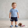Varsity Vibes Baby boys Half sleeves Short set - Blue