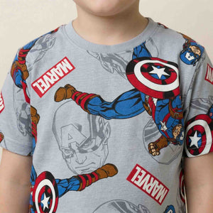 Captain America Boys Short Set - Grey
