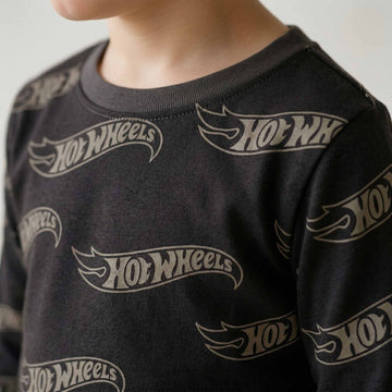 Hot Wheels Boys Full Sleeves Pajama Set - Black