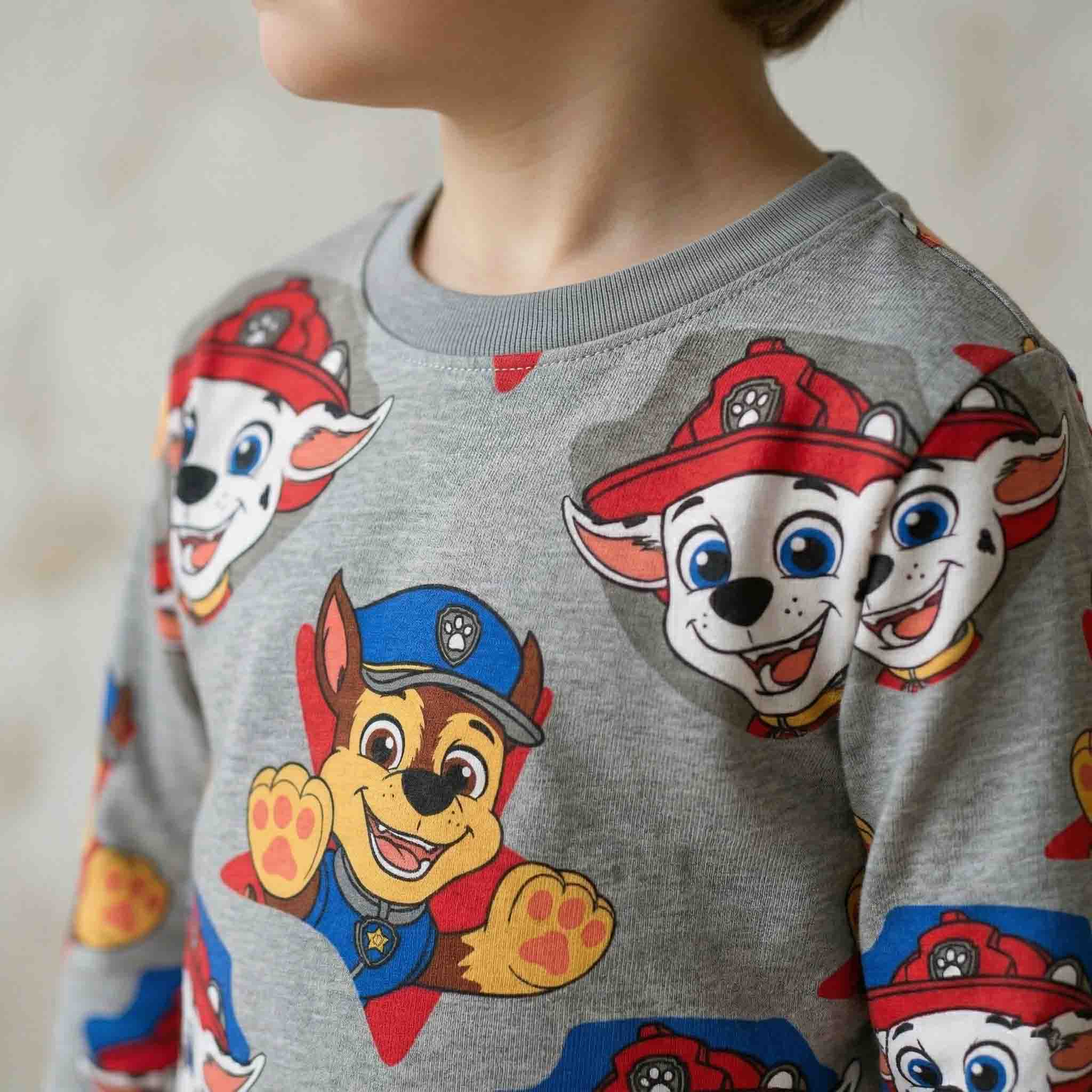 Paw Patrol Boys Full Sleeves Pajama Set - Grey
