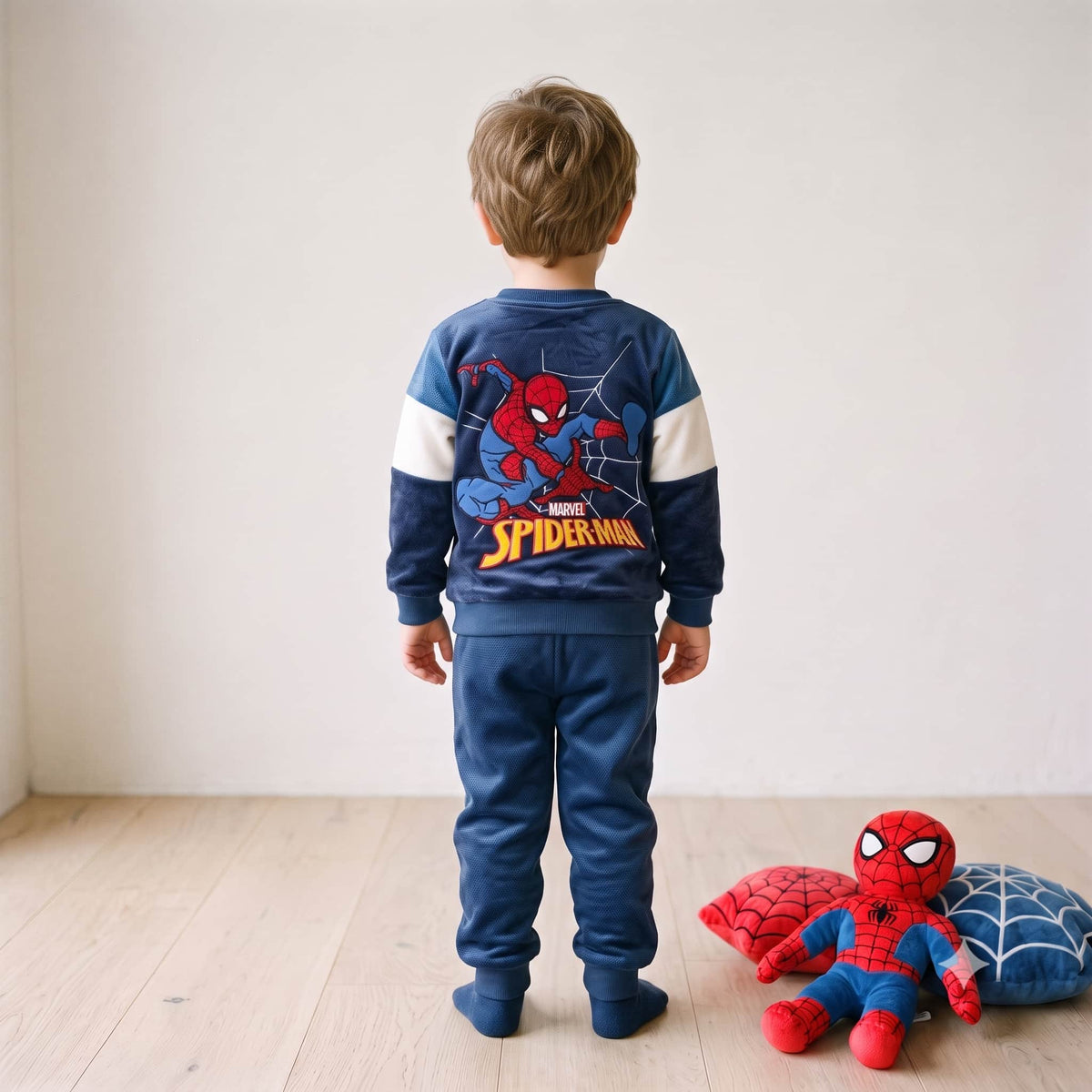 Spider Man Boys Winter Full Sleeves Pajama Set – Blue & Navy