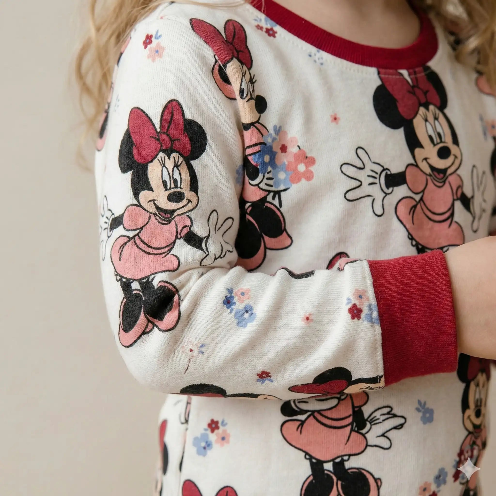 Minnie Girl Full Sleeves Pajama Set- Maroon