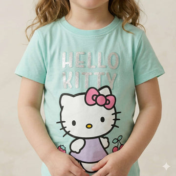 Hello Kitty Girl Half Sleeves Pajama Set- Blue