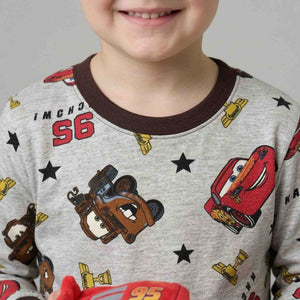 Lightning McQueen Boys Full Sleeves Pajama Set - Grey
