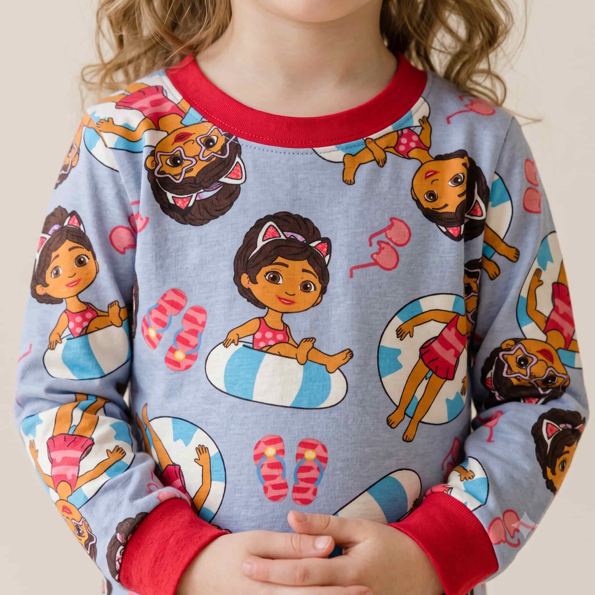 Gabby's Dollhouse Girls Full Sleeves Pajama Set - Sky Blue