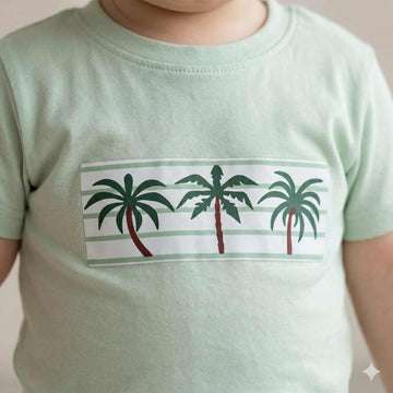 Breezy Palms Baby Boys Half Sleeves Set - Light Green