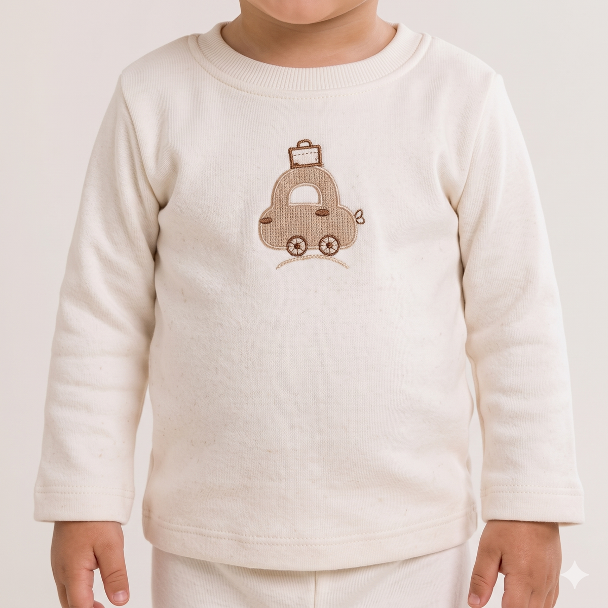 Little Cruiser Baby Boys Winter Full Sleeves Pajama Set – Ivory Cream