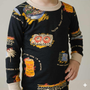 Urban Chill Boys Full Sleeves Pajama Set – Black