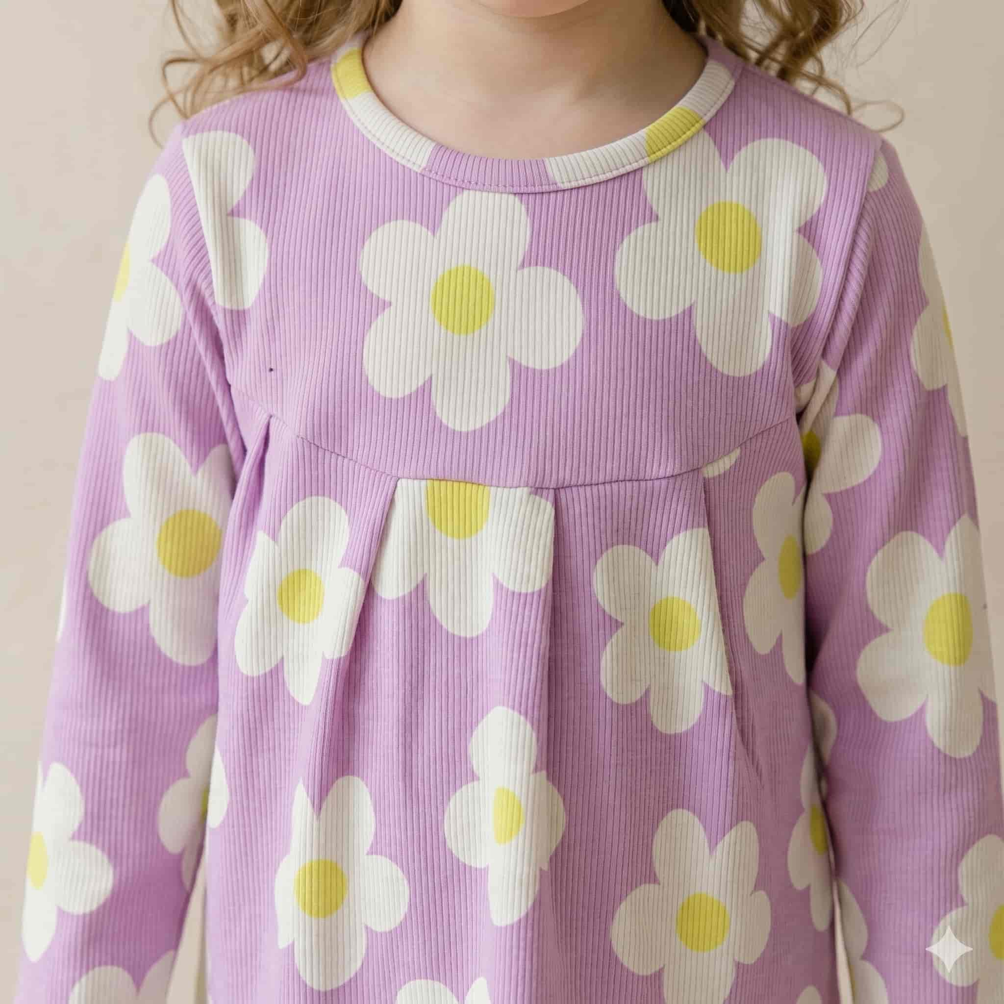Daisy Dream Girls Full Sleeves Pajama Set - Purple