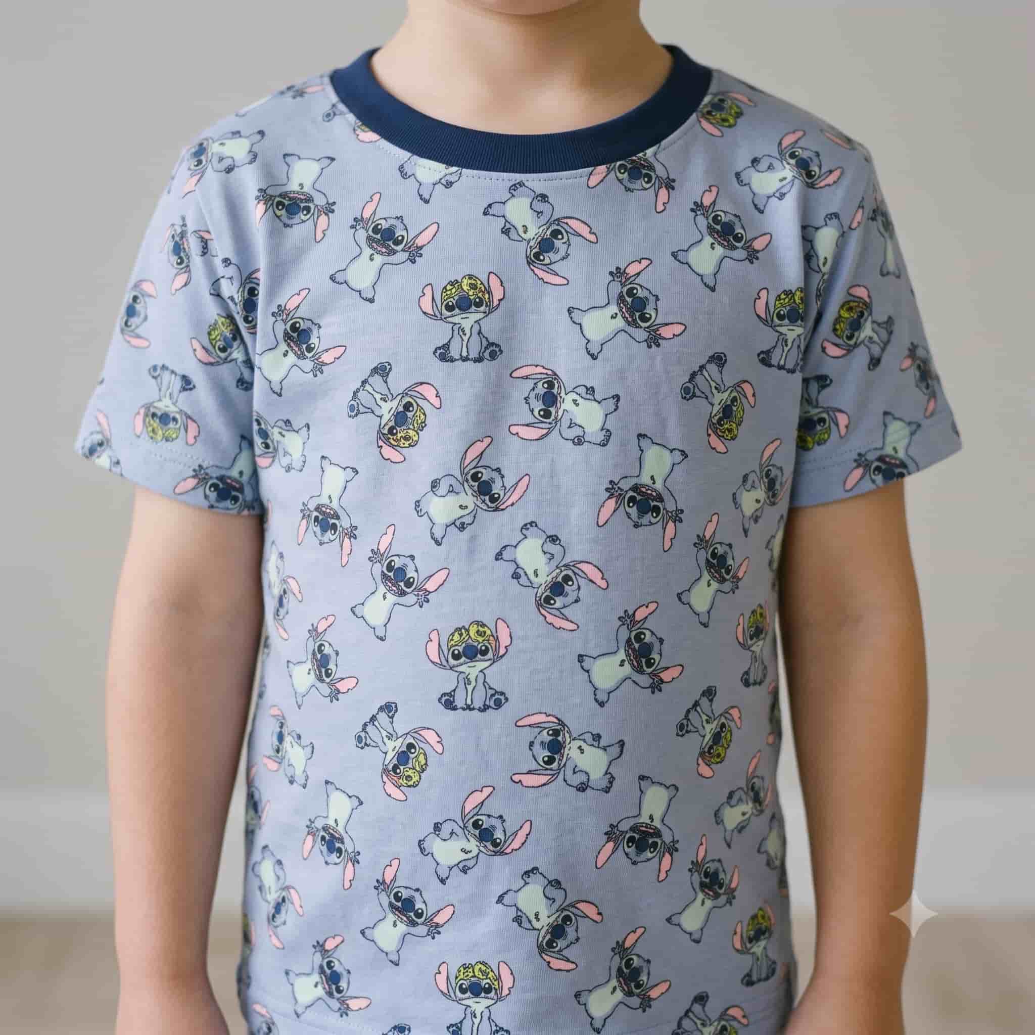 Stitch Boys Half Sleeves Pajama Set – Lavender Blue