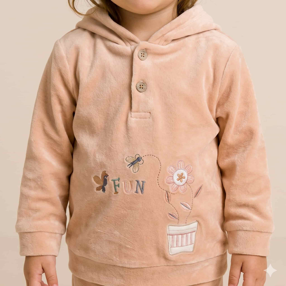 Blossom Joy Baby Girls Winter Full Sleeves Pajama Set – Peach