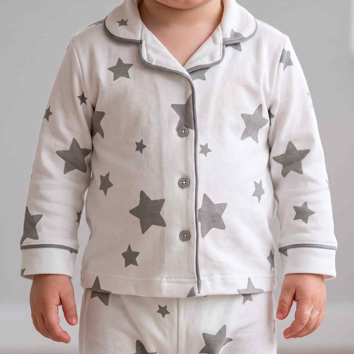 Half Moon Baby Boys Full Sleeves Pajama Set - White