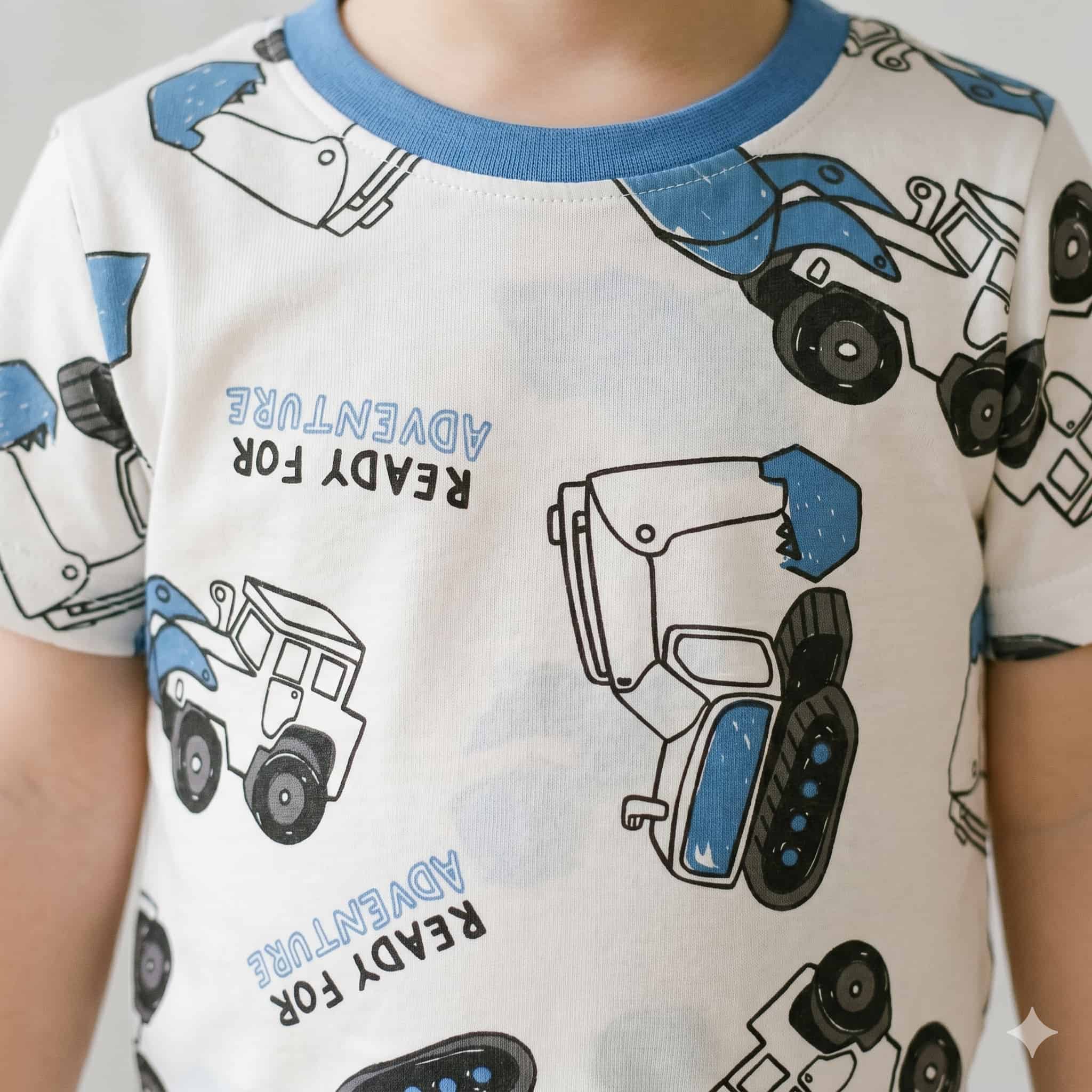 طقم شورت ولادي Robo Ride - أبيض