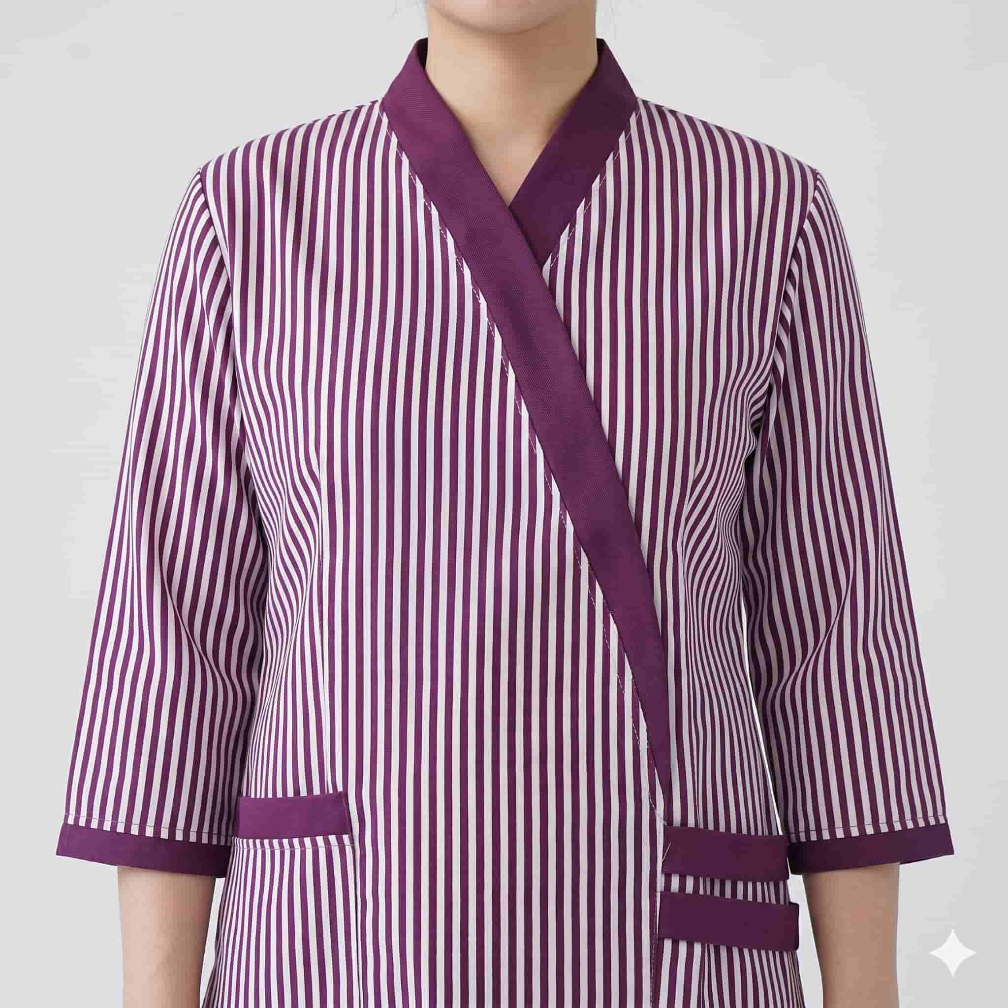 Plum Pinstripes Maid Uniform - Purple