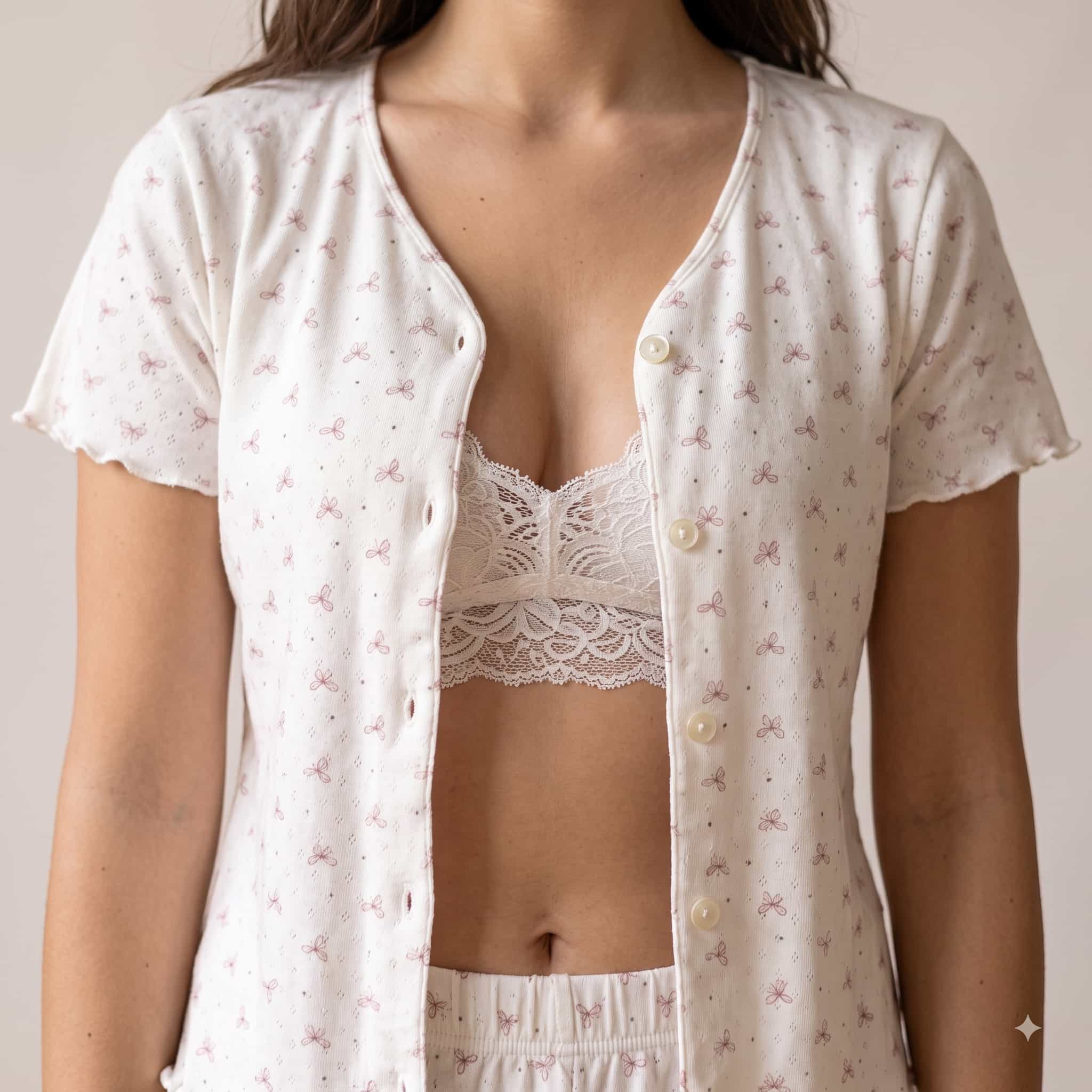 Sweet Whisper Women Half Sleeves Pajama Set - Ivory