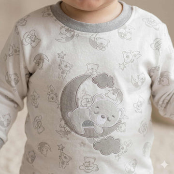 Dreamy Bear Baby Boys Full Sleeves Set - Off-White