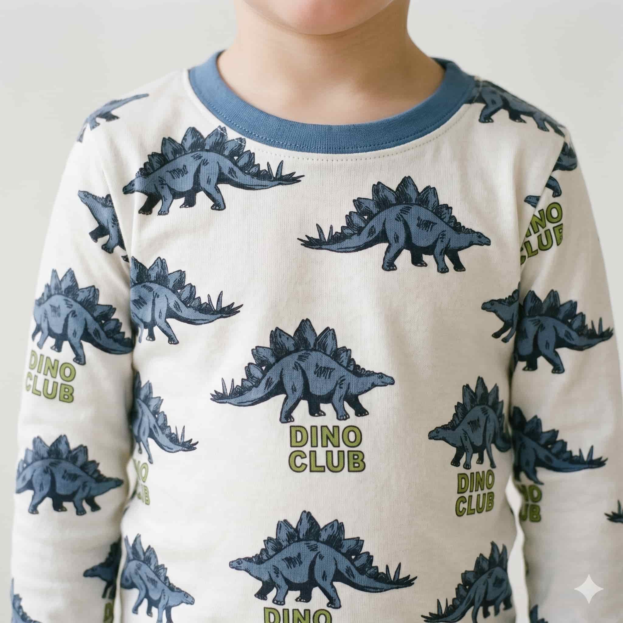 Dino Club Boys Full Sleeves Pajama Set - Cream