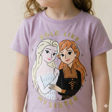 Princess Girl Half Sleeves Pajama Set- Purple