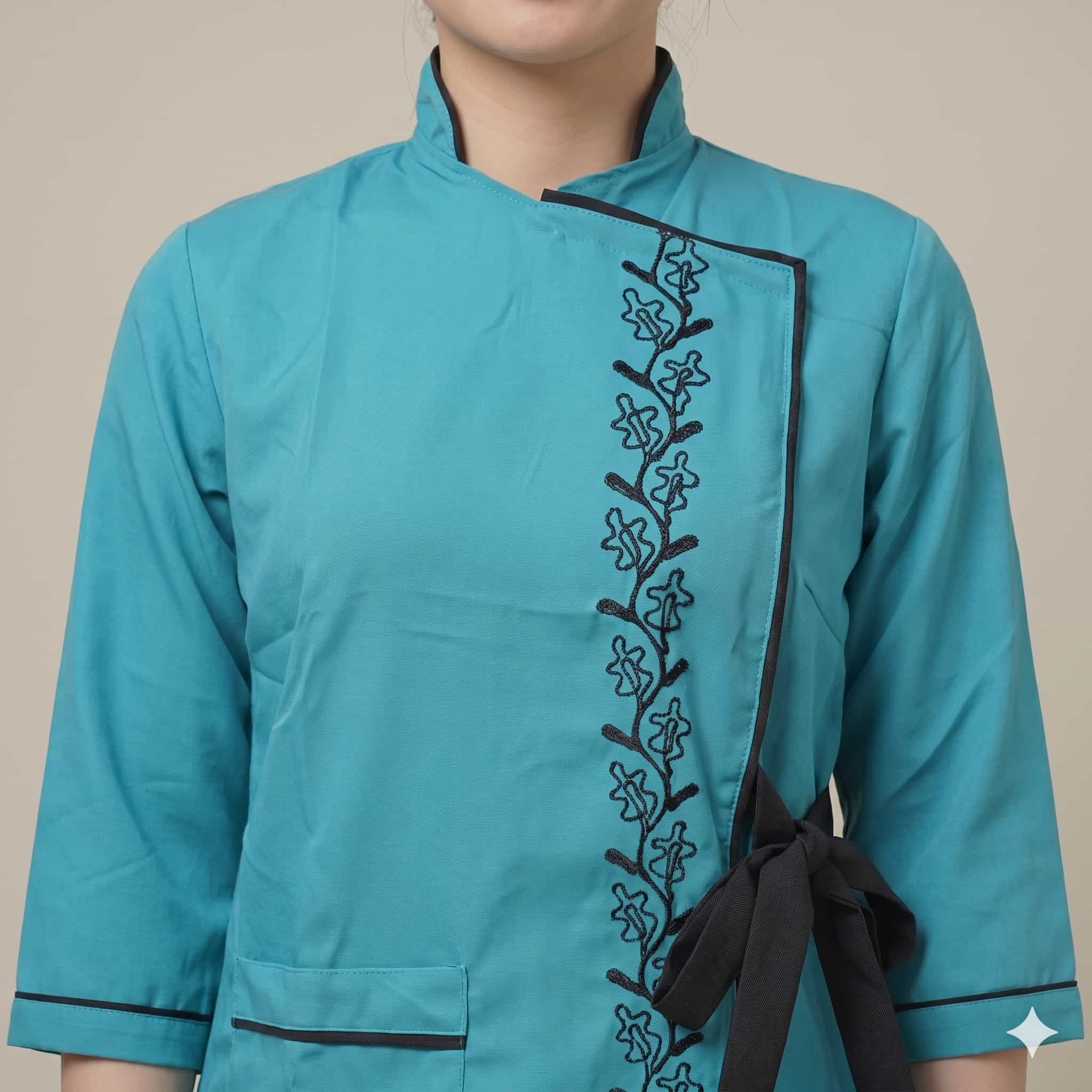 Turquoise Motif Maid Uniform - Turquoise