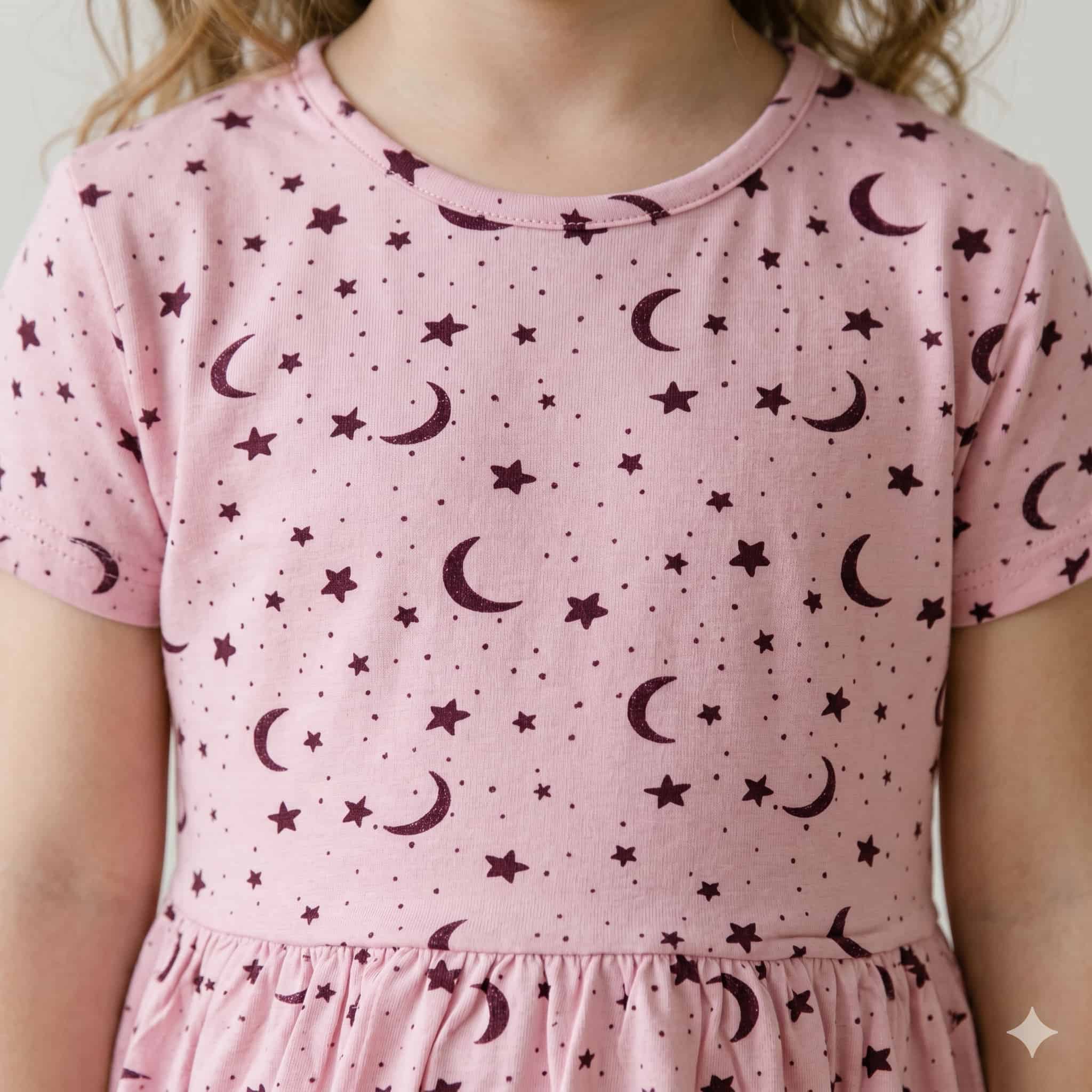 Cosmic Skies Girls Frock Set - Pink