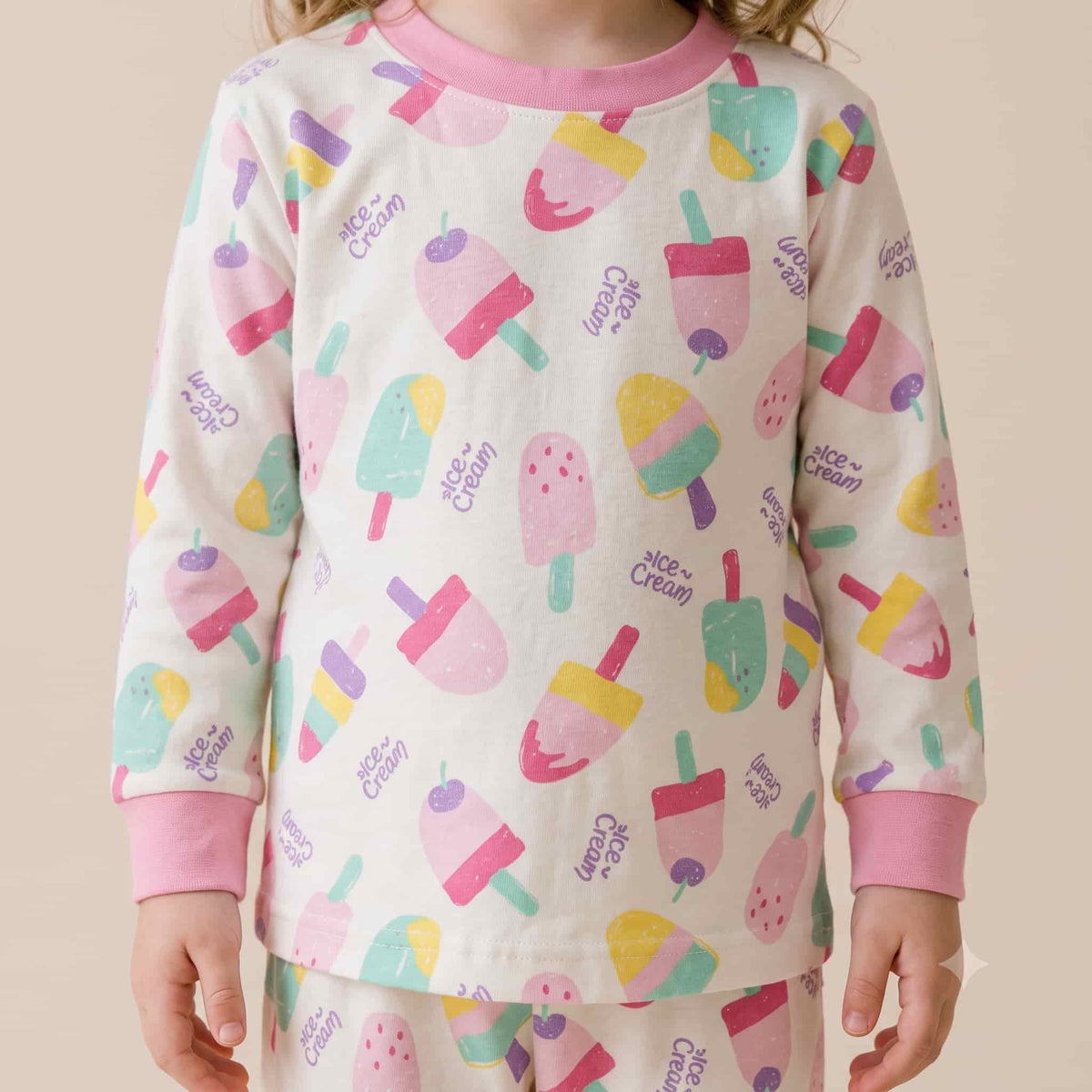 Popsicle Parade Girls Full Sleeves Pajama Set – Ivory