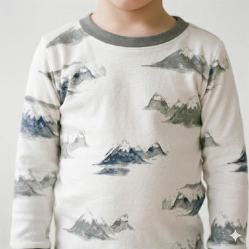 Mountain Mist Boys Full Sleeves Pajama Set – White