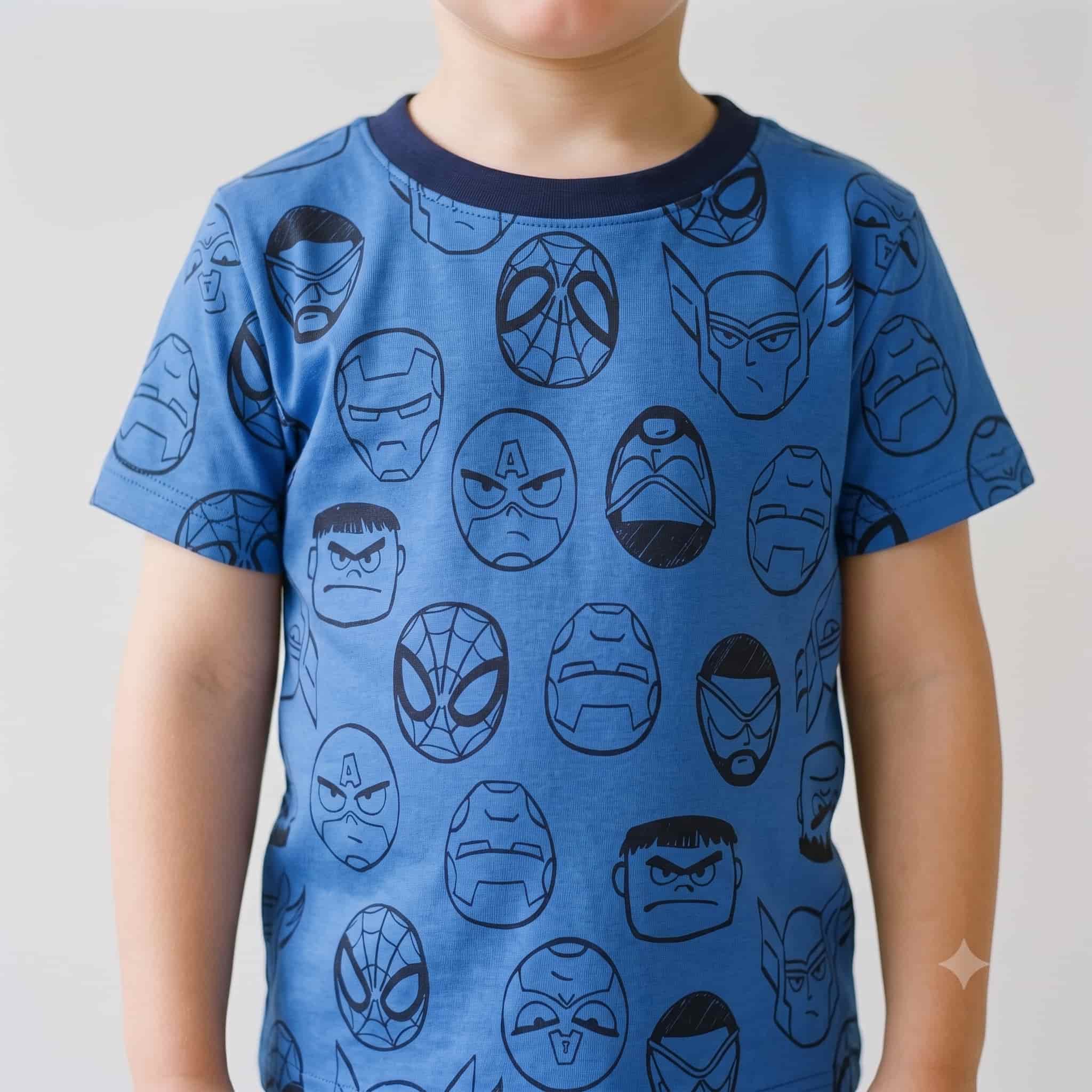 Avenger Mask Boys Half Sleeves Pajama Set - Blue