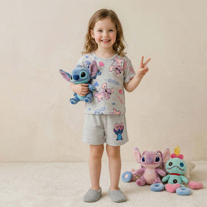 Stitch Girls Short Set - Grey
