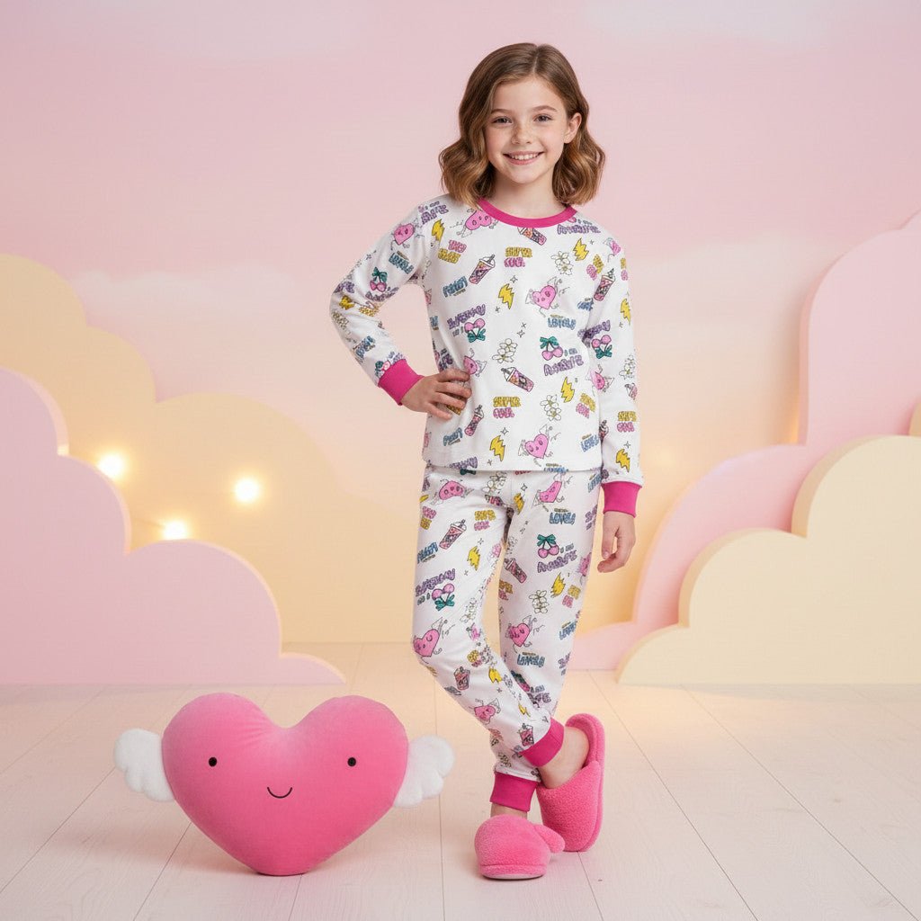 Super Cool Girl Pajama Set- Pink