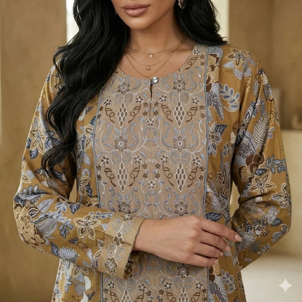 Majestic Motif Women Daraa- Golden Rush