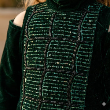 The Emerald Sequin Ghirgiyan Girl- Deep Green