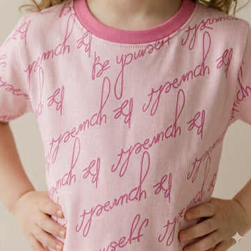 Be Yourself Girl Pajama Set-Pink