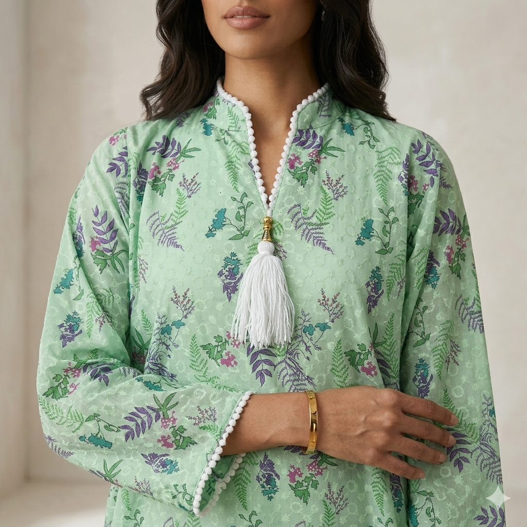 Serene Bloom Women Daraa- Seafoam Green
