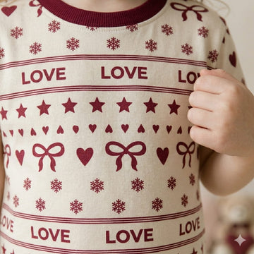 Red Love Girl Pajama Set-Blood Red