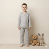 Lining Stipe Boy Button Pajama Set- Black