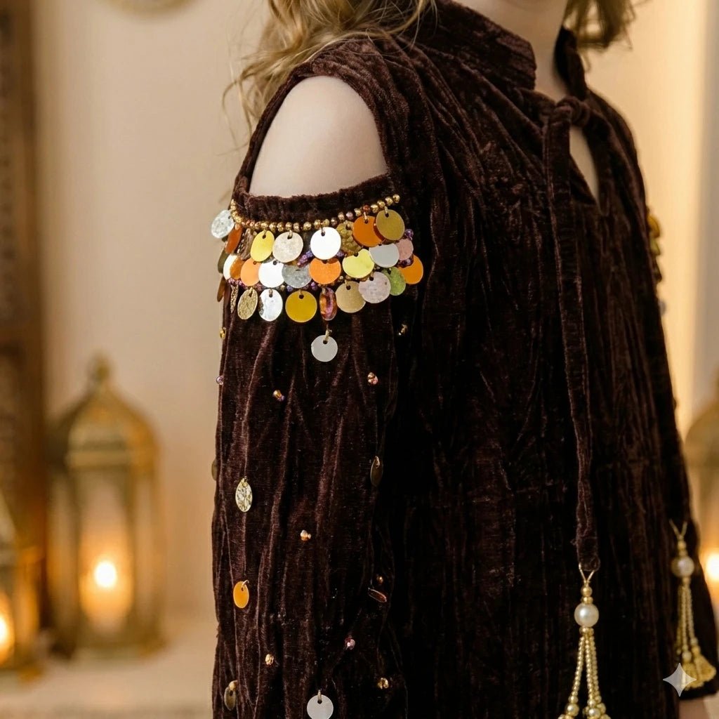 The Mocha Sequin Ghirgiyan Girl- Brown