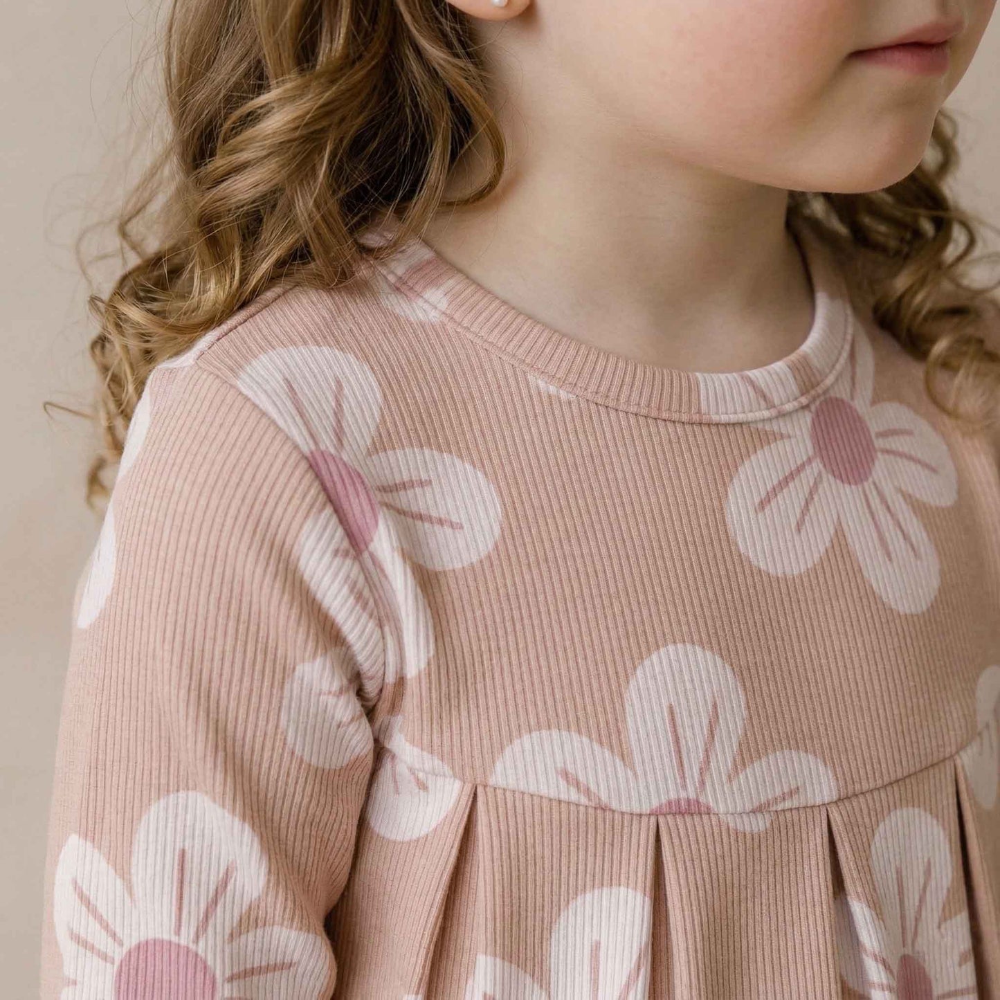 Daisy Days Girl Pajama Set - Brown