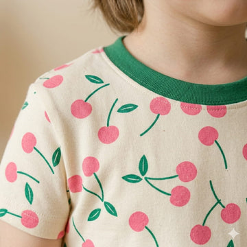Baby Cherry Girl Pajama Set- Green