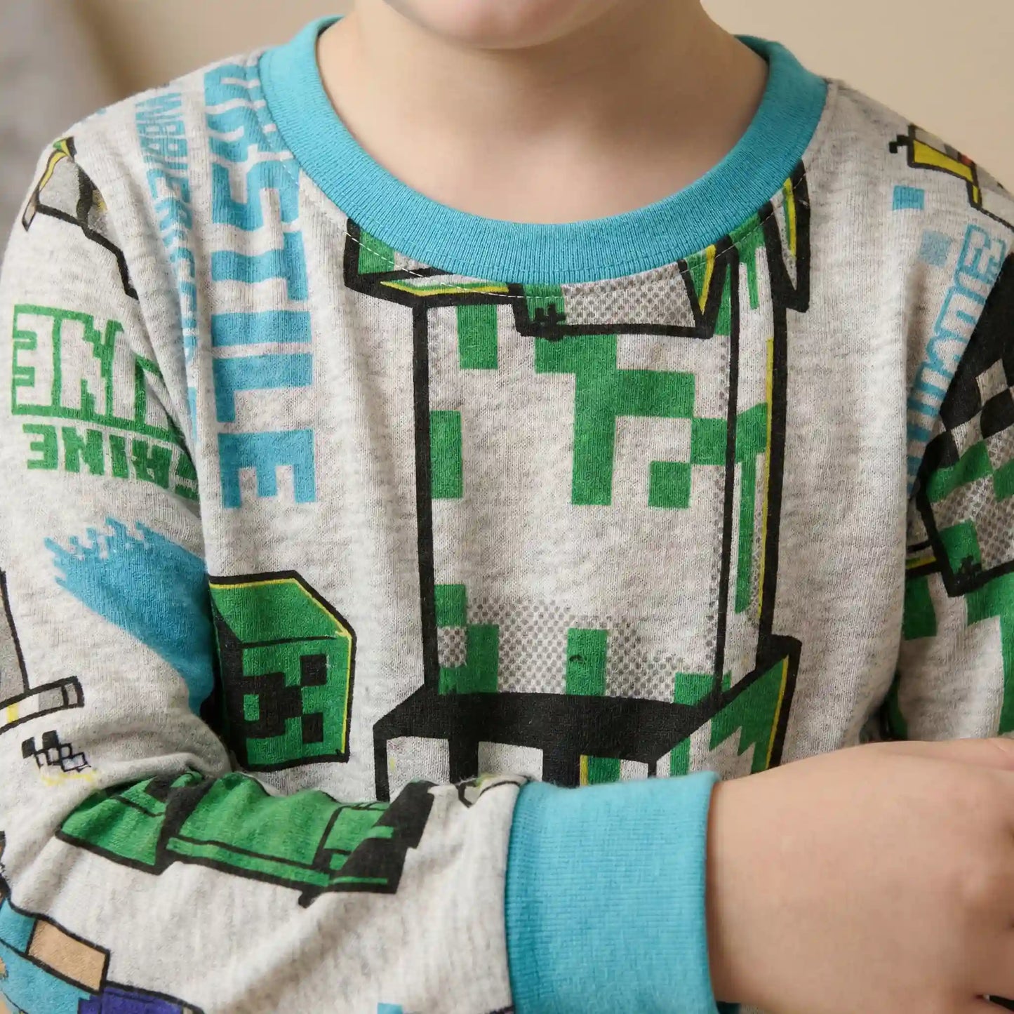 Minecraft Boy Pajama Set- Grey